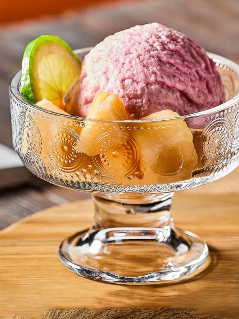 Ice Cream Cups, Glass Dessert Bowls Set of 5